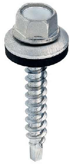 Self-drilling screw with EPDM washer
